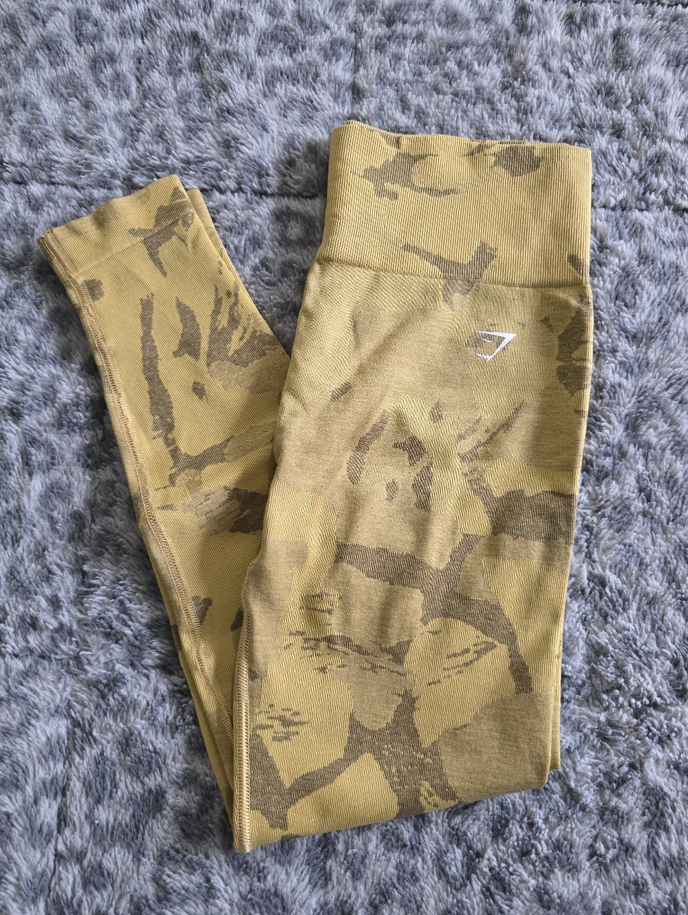 Gymshark yellow Camo Seamless Leggings